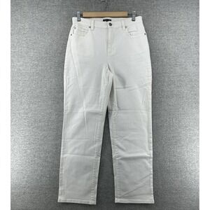 Eileen Fisher Jeans Hi Waist Ankle Women Size 6 Ivory Casual Organic Cotton NEW